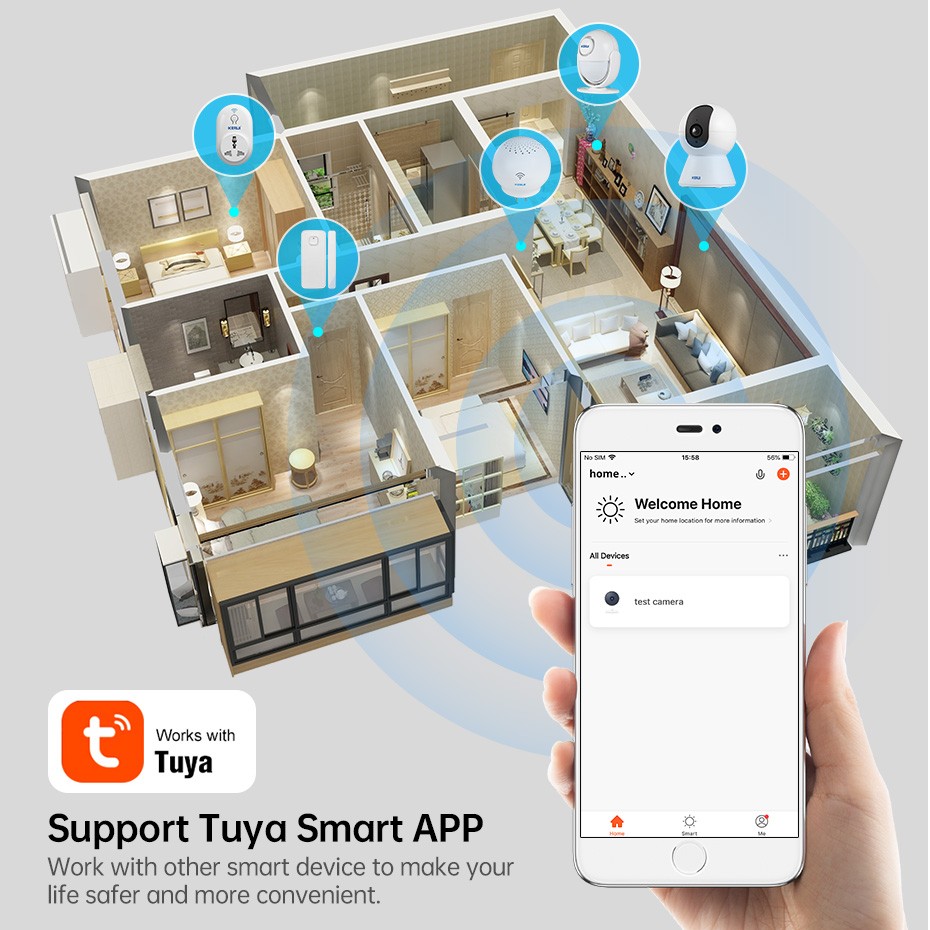 KERUI 5MP Tuya Smart Mini WiFi IP Camera