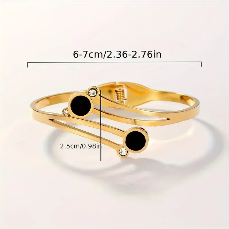 Stainless Steel Round Shell Buckle Bracelet Bangle