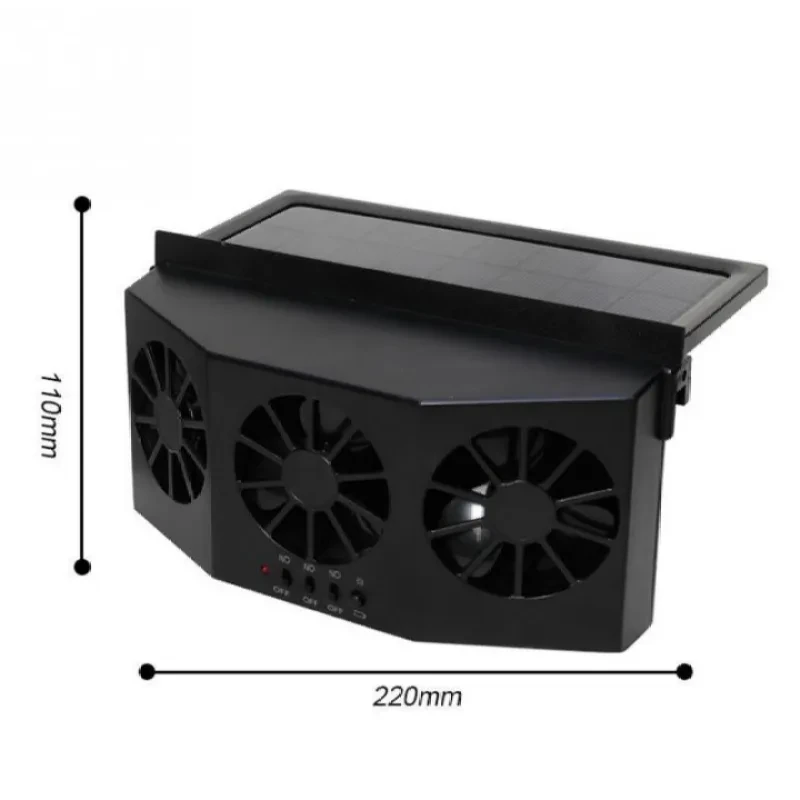 3 Cooler Car Fan Solar Energy Cooling Vent Exhaust Portable Safe Auto