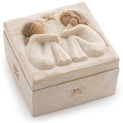 Willow Carved Hand Painted Keepsake Box