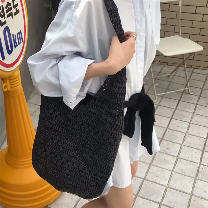 Single Handle Paper-string Woven Bag