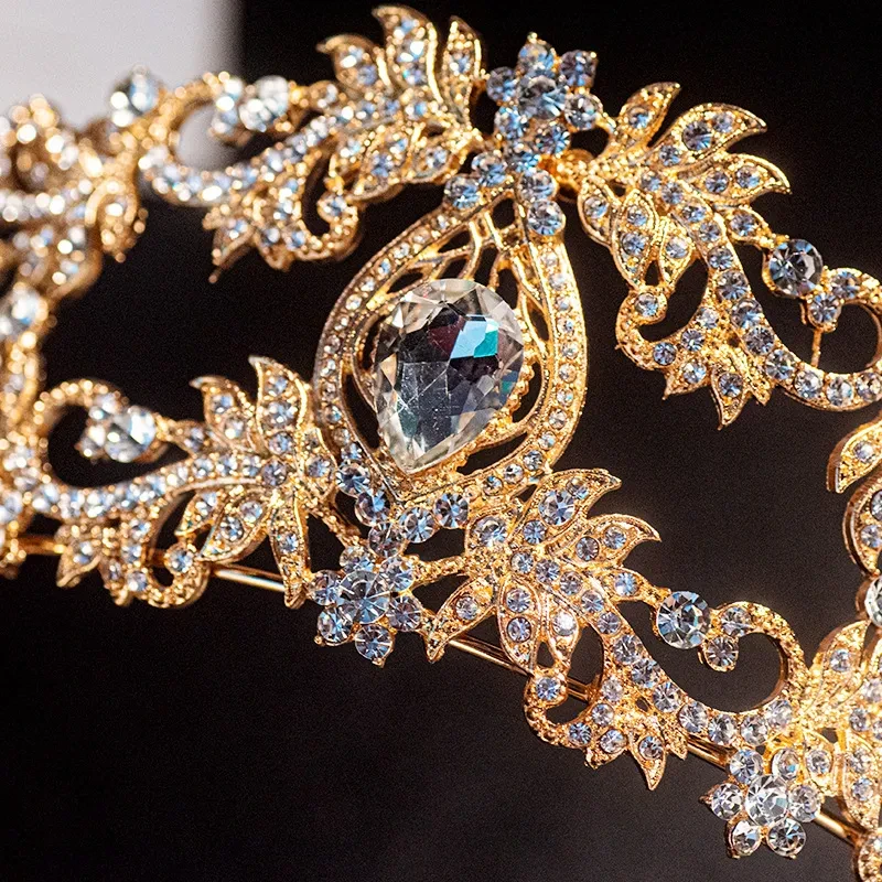 Crystal Wedding Crown Gold Double Alloy