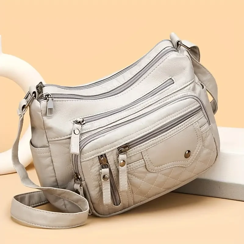 Large Capacity Nylon Shoulder Bag with Adjustable Strap