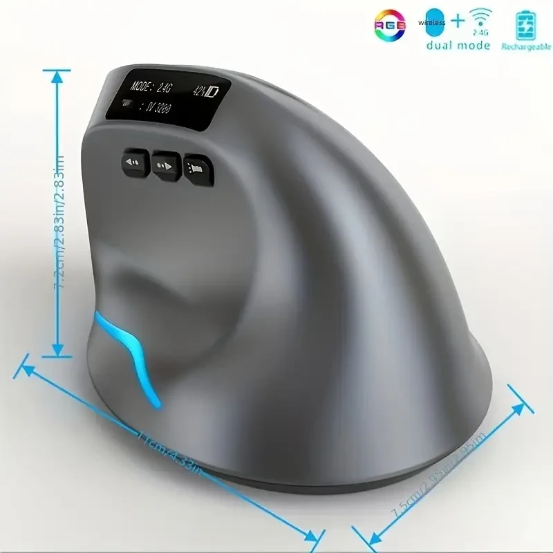 2.4G+BT Vertical Wireless Mouse