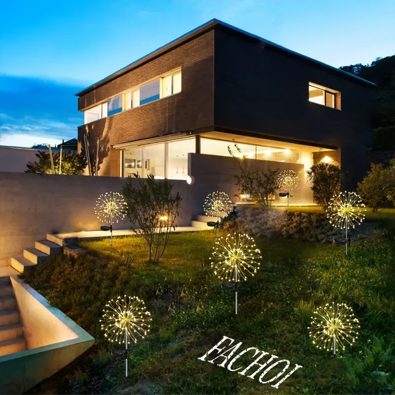 Solar Firework Lights - Adjustable 8 Lighting Modes for Yard and Festive Decor