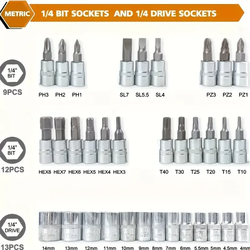 46pcs Ratchet Wrench Set with Chrome Vanadium Steel Extension - Durable Socket Drill Bits for Automotive and Home Repair, Includes Premium Storage Box, Hot Selling Product, Welcome to Buy, Wish You a Happy Shopping!