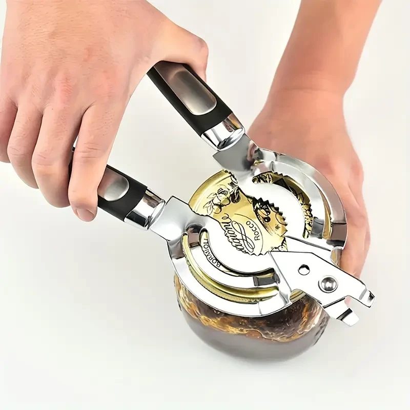 1pc Stainless Steel Jar Opener, Multi-Purpose Easy Grip Can Opener, Effortless Manual Bottle Opening Tool, Ideal for Seniors with Arthritis & Weak Hands, Durable Kitchen Gadget