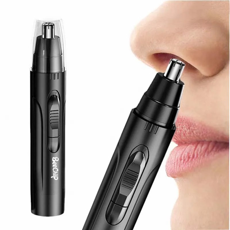 Black Electric Nose Hair Trimmer Painless Ear and Nose Hair Trimmer for Men and Women