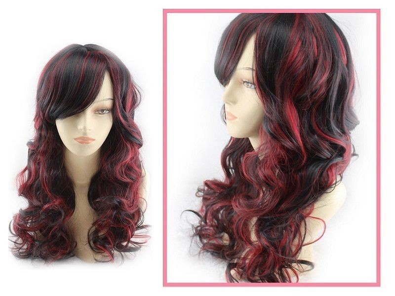 Long Wig (Black with Red)