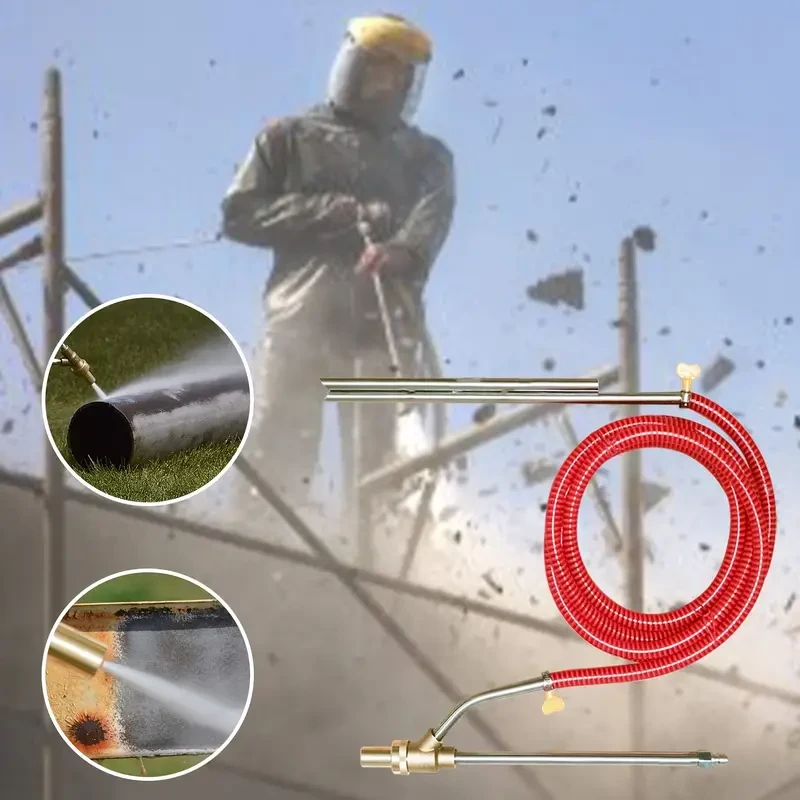 1 Set Professional Grade Pressure Washer Sandblasting Attachment Kit, 1/4 Inch Accessories with Safety Goggles, Nozzle, Couplers, and Hoses for Efficient Cleaning and Surface Preparation