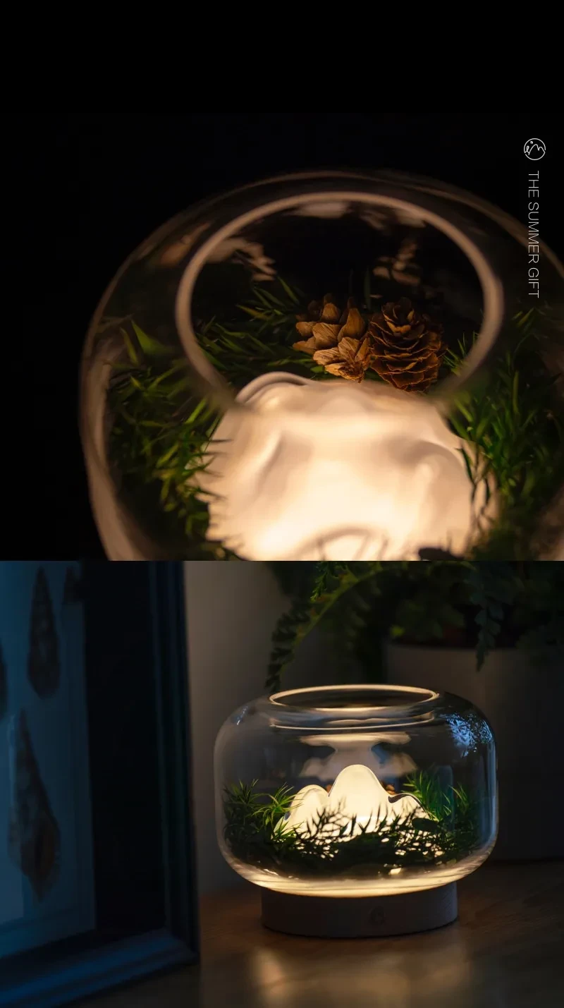 Four Seasons Warm Mountain Lamp Decoration Aromatherapy Glass Small Night Lamp