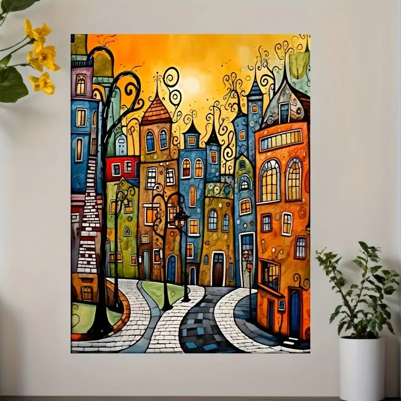 1pc Abstract Apartment Canvas Art Print - Frameless, Waterproof, Office, Living Room, Bedroom, Restaurant, Bar Wall Art