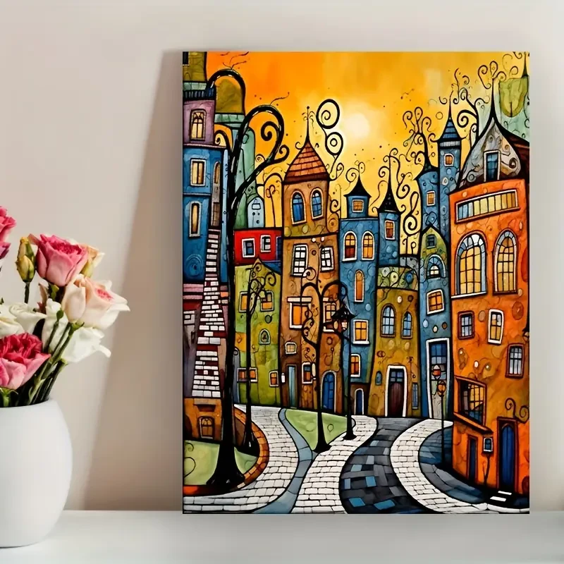 1pc Abstract Apartment Canvas Art Print - Frameless, Waterproof, Office, Living Room, Bedroom, Restaurant, Bar Wall Art