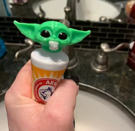 Star Wars Baby Yoda Anime Figure Toys Squeeze Toothpaste Catoon Funny Toy Yoda Kawaii Model Bathroom Supplies Kids Gift
