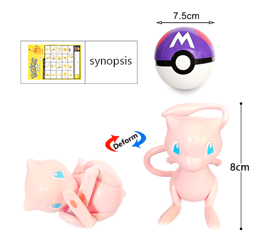 Pokemon Pikachu Pok Ball Deformation Toys Pocket Monster Anime Figure Dual Morphology Snorlax Pokeball Model Dolls Kids Gifts