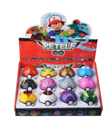 12 Pcs/Set Pokemon Pokeball Comes With Random Pet Action Figure Poke Ball Model Anime Figure Pikachu Dolls Toys Children's Gifts