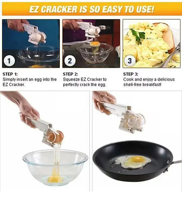 Egg Shell Cracker Handheld Plastic Egg Breaker Egg Opener Creative Egg Separator Tool Kitchen Gadgets