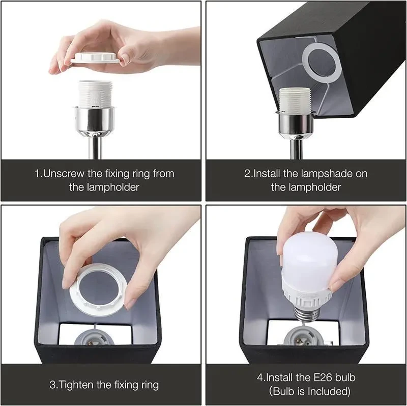 Fabric Table Lamp Touch Dimming