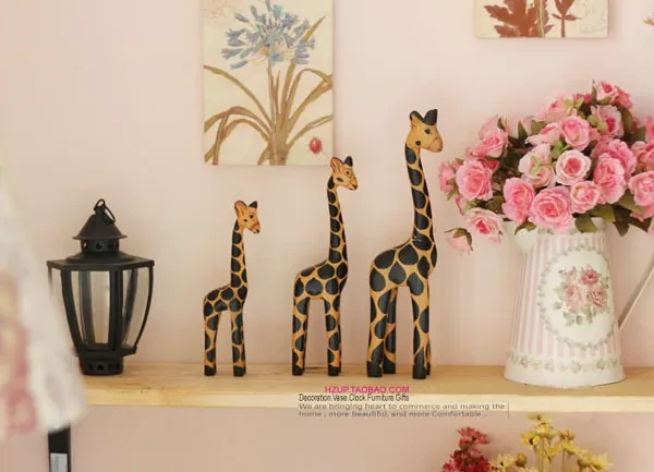 European Animal Ornaments Wooden Craftwork