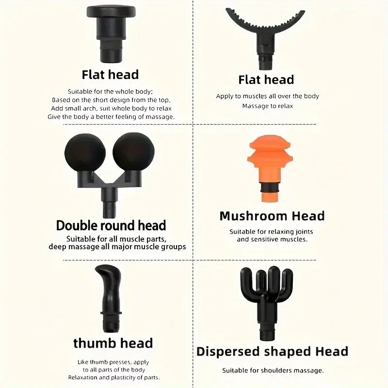 Professional Handheld Deep Tissue Massage Gun - 10 Heads, 12 Intensity Levels