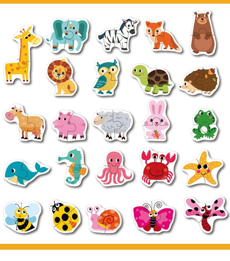 Wooden Early Education Enlightenment Toys Children's Large Matching Puzzle