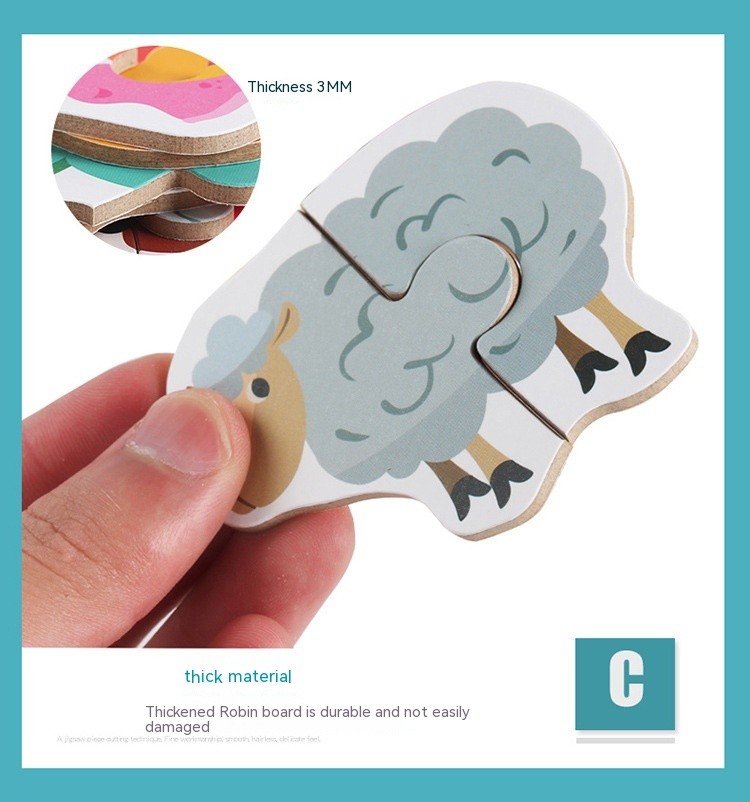 Wooden Early Education Enlightenment Toys Children's Large Matching Puzzle