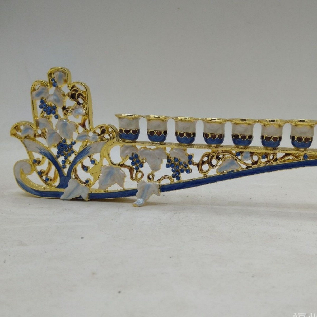 Vintage Holiday Diamond Metal Candlestick