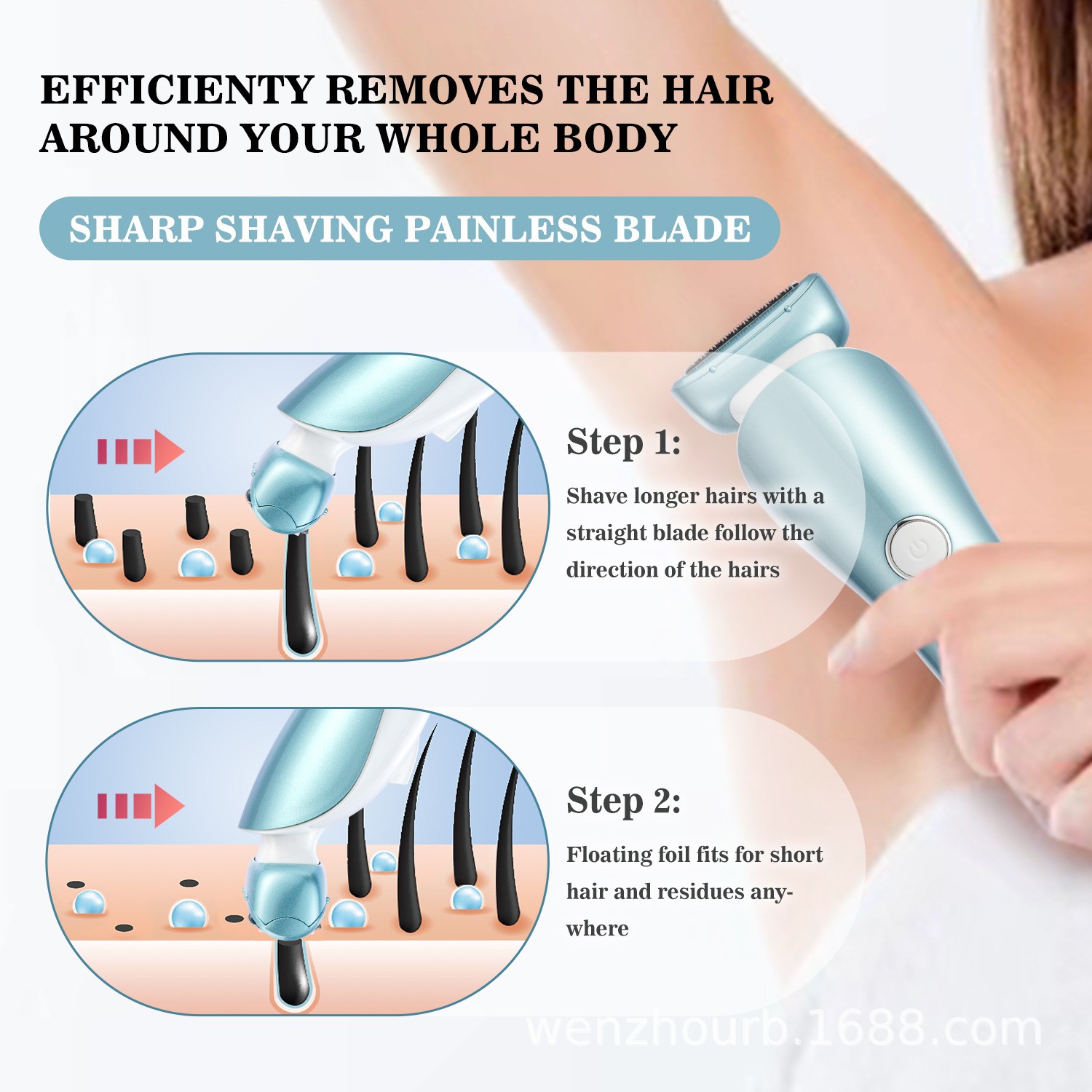 Women's Electric Depilator Private Parts Armpit Hair Trimming Multifunctional Digital Display Waterproof Shaving