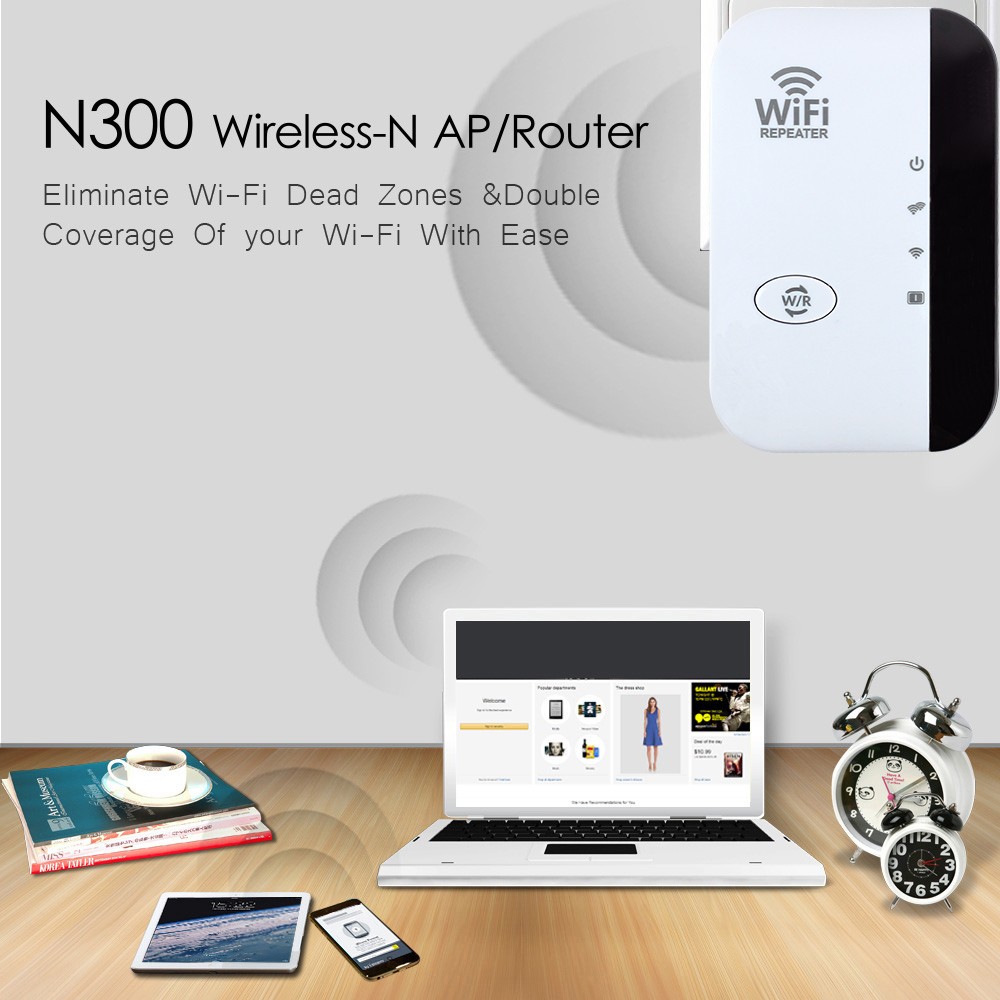 FENVI 300Mbps Wireless WiFi Repeater  802.11N Signal Extender and Amplifier