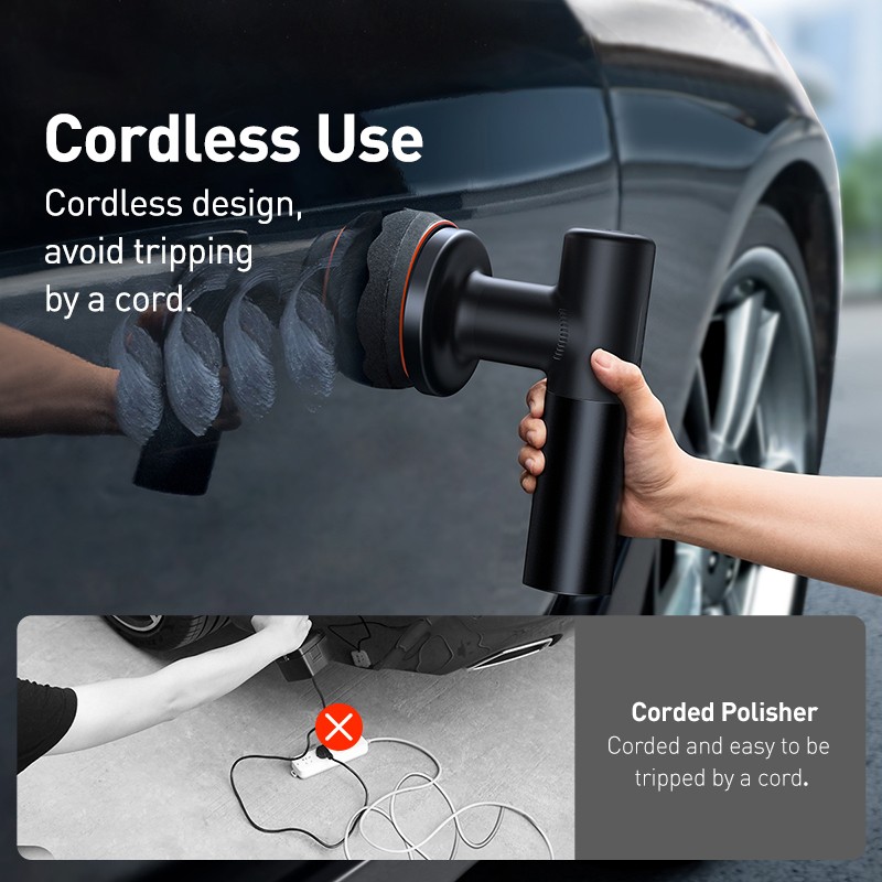 Baseus Car Polisher Machine  Wireless Cordless Waxing and Polishing Tool with Adjustable Speed