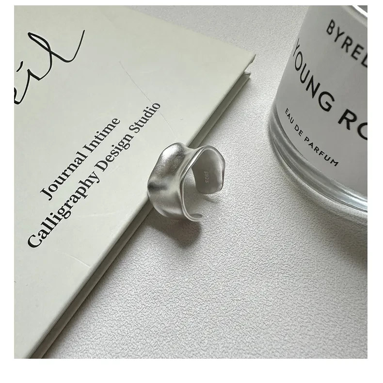 S925 Sterling Silver Niche Matte Ring