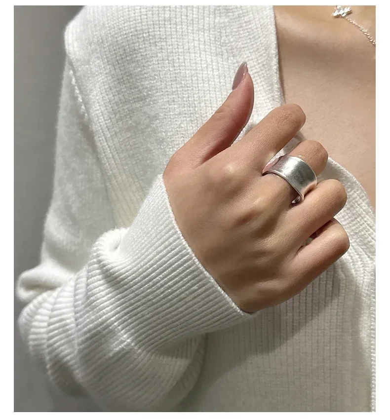 S925 Sterling Silver Niche Matte Ring