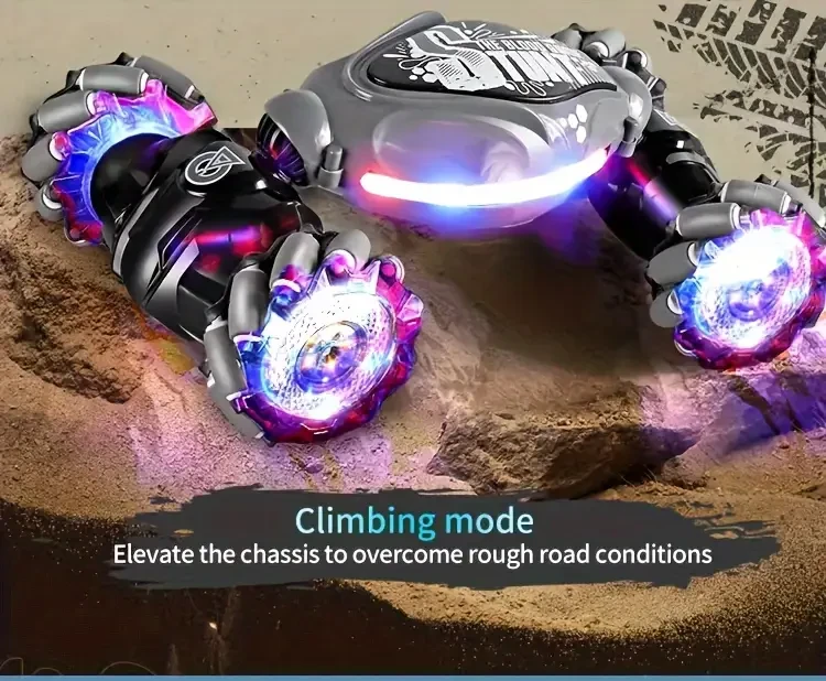 TurboDrift 4WD Gesture Controlled RC Car Dual-Side Rotating Off-Road Vehicle with LED Lights & Music