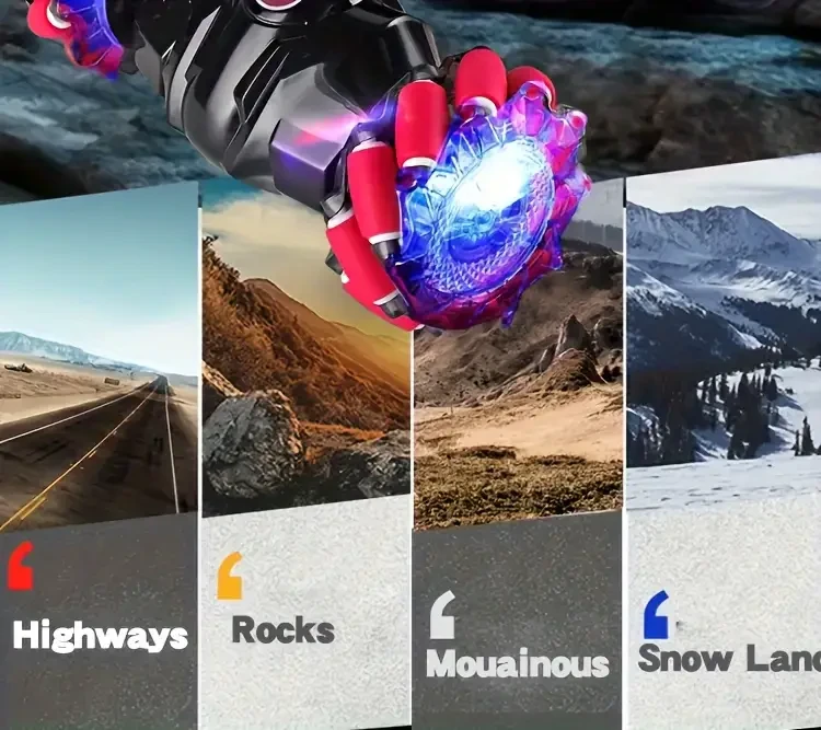 TurboDrift 4WD Gesture Controlled RC Car Dual-Side Rotating Off-Road Vehicle with LED Lights & Music