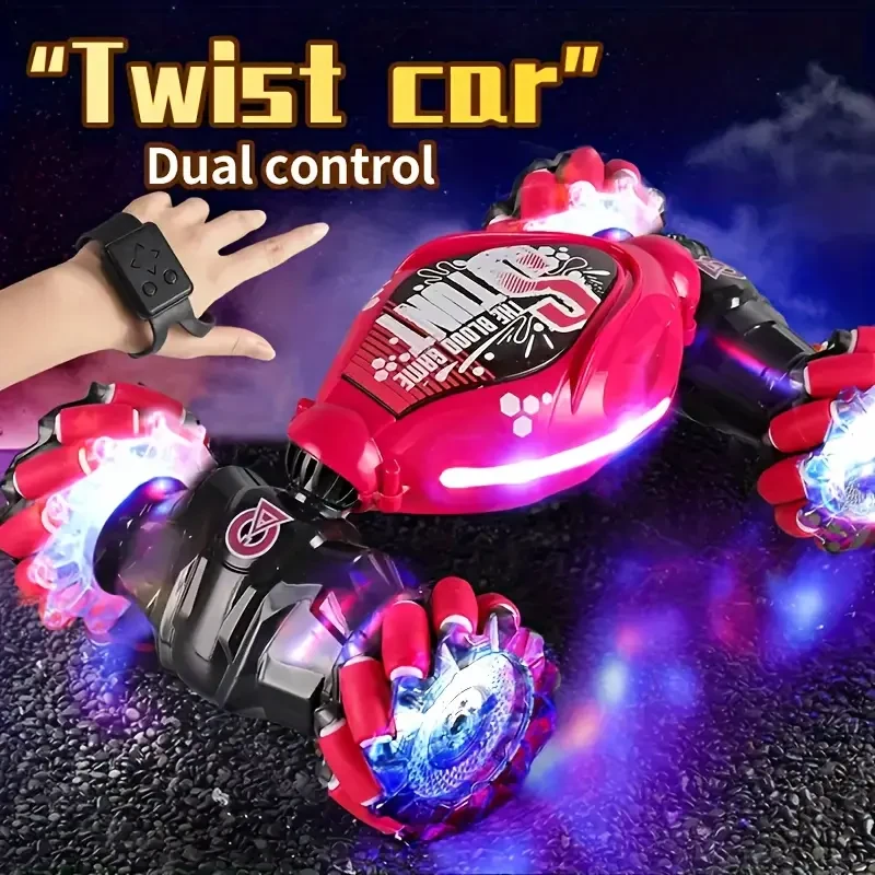 TurboDrift 4WD Gesture Controlled RC Car Dual-Side Rotating Off-Road Vehicle with LED Lights & Music