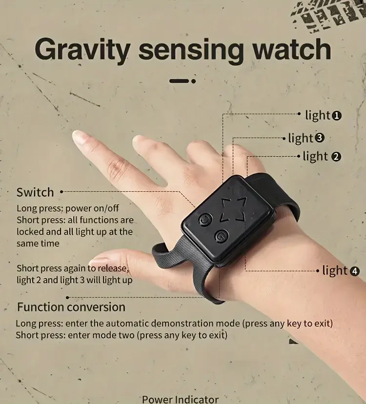 TurboDrift 4WD Gesture Controlled RC Car Dual-Side Rotating Off-Road Vehicle with LED Lights & Music