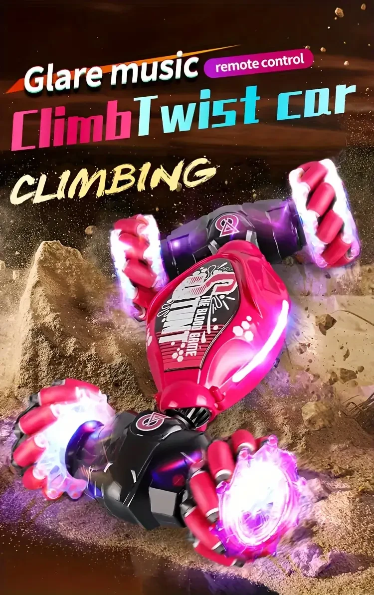 TurboDrift 4WD Gesture Controlled RC Car Dual-Side Rotating Off-Road Vehicle with LED Lights & Music