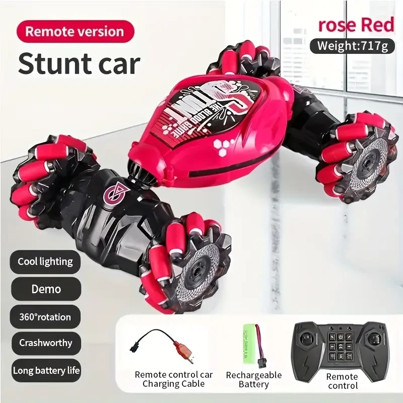 TurboDrift 4WD Gesture Controlled RC Car Dual-Side Rotating Off-Road Vehicle with LED Lights & Music