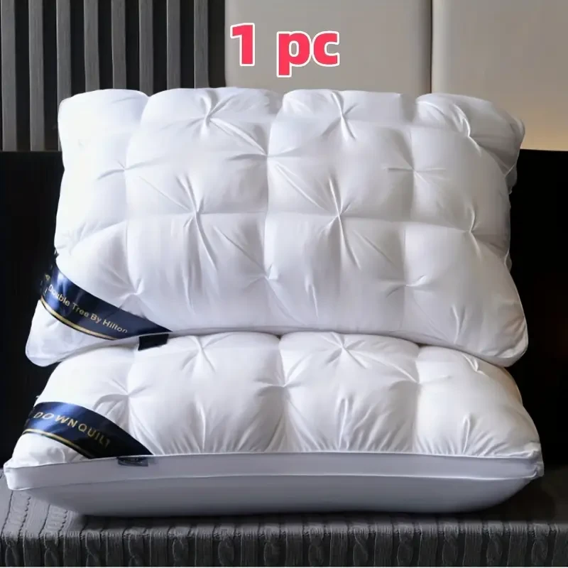 1pc 48x74cm Deep Sleep Neck Support Pillow Non-Collapsing High Pillow for Sleeping