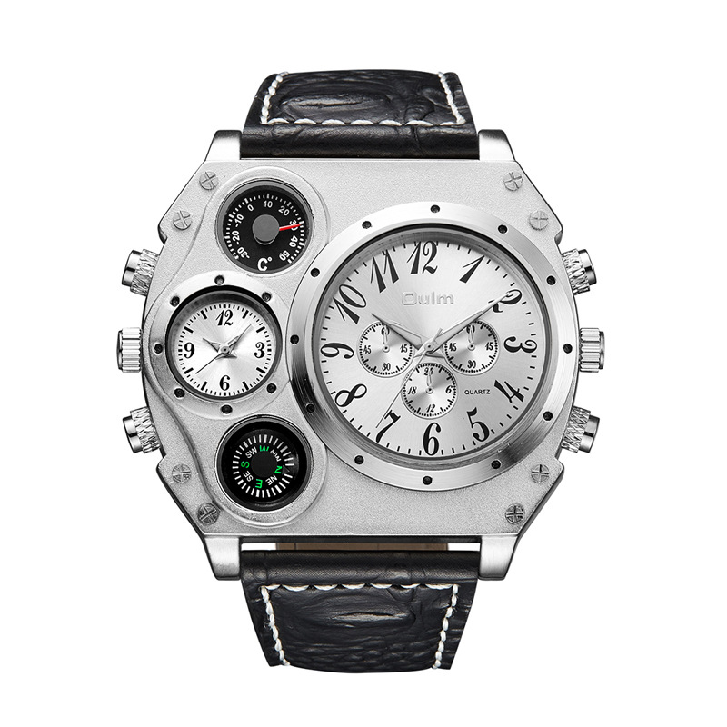 Dual time zone quartz watch for menv