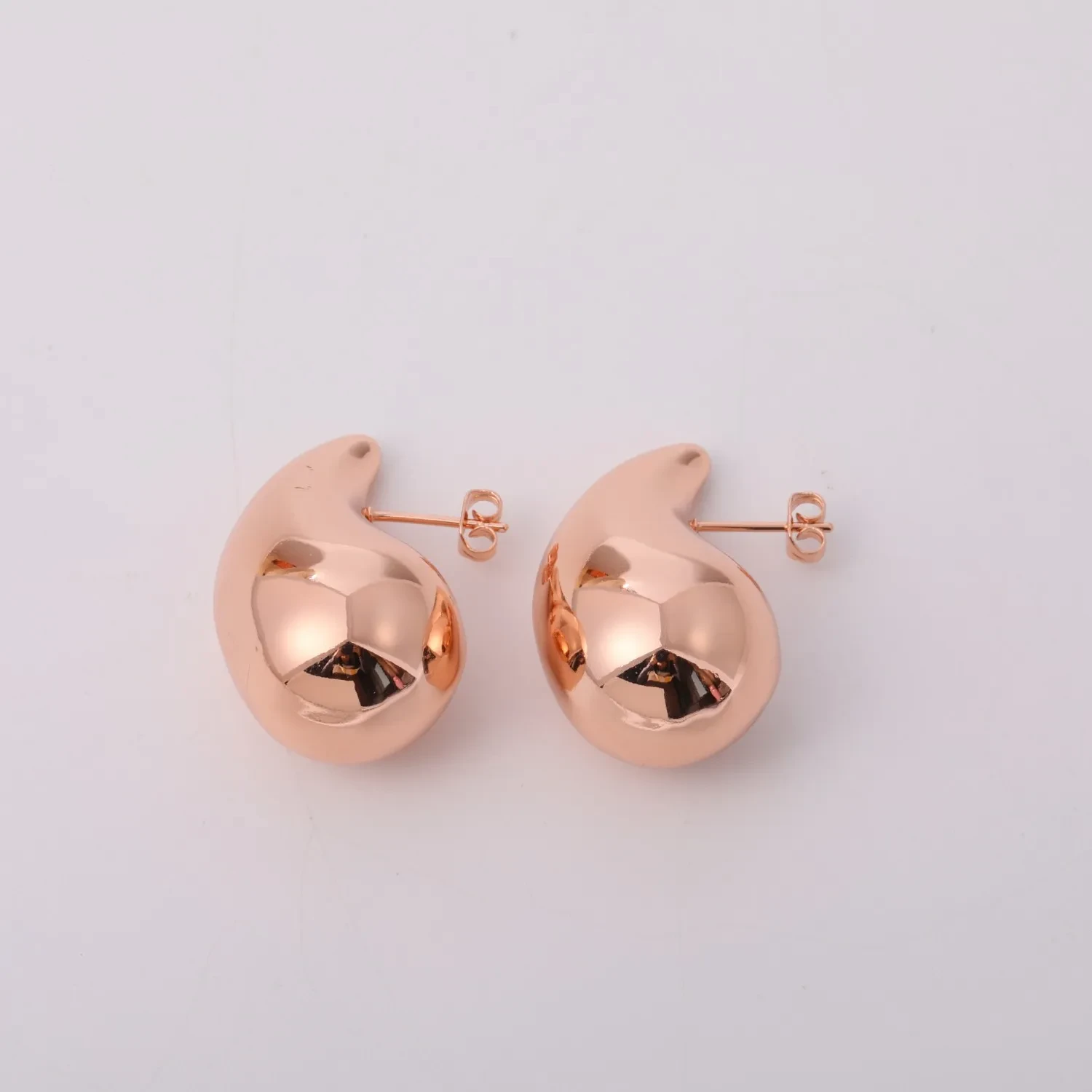 Stainless Steel Mirror Earrings Geometric French Style Light Luxury Titanium Steel Hollow Earrings