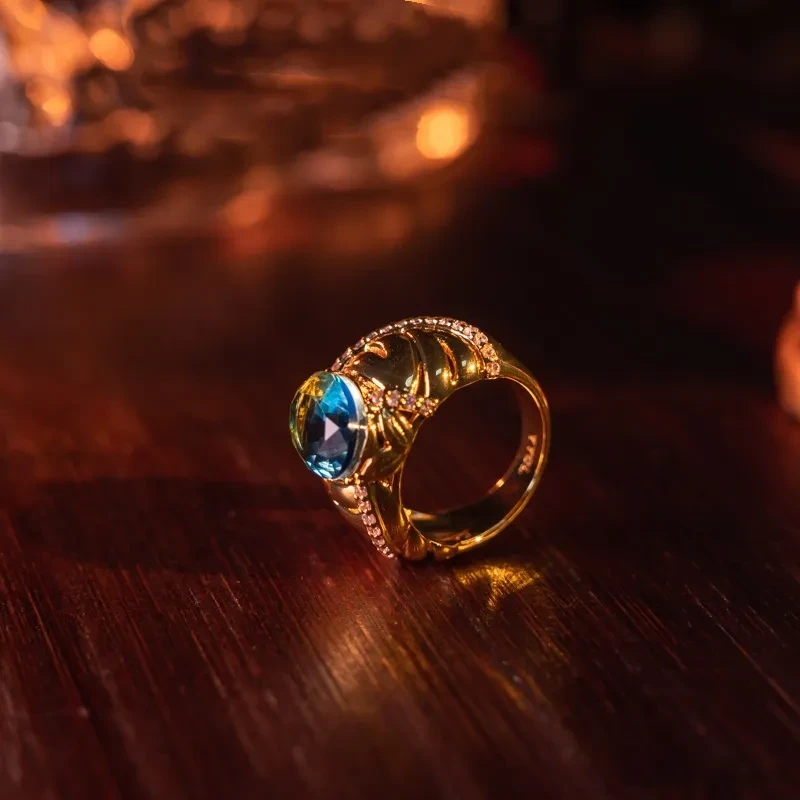 Mid-ancient European And American Sapphire Elegant Gold-plated Ring