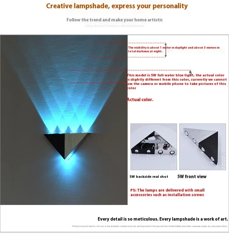 Fashion Creative Led Triangle Wall Lamp