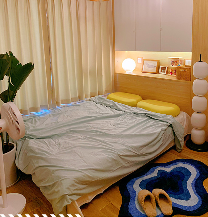 Cloud Art Blue Special Shaped Bedroom Bedside Carpet