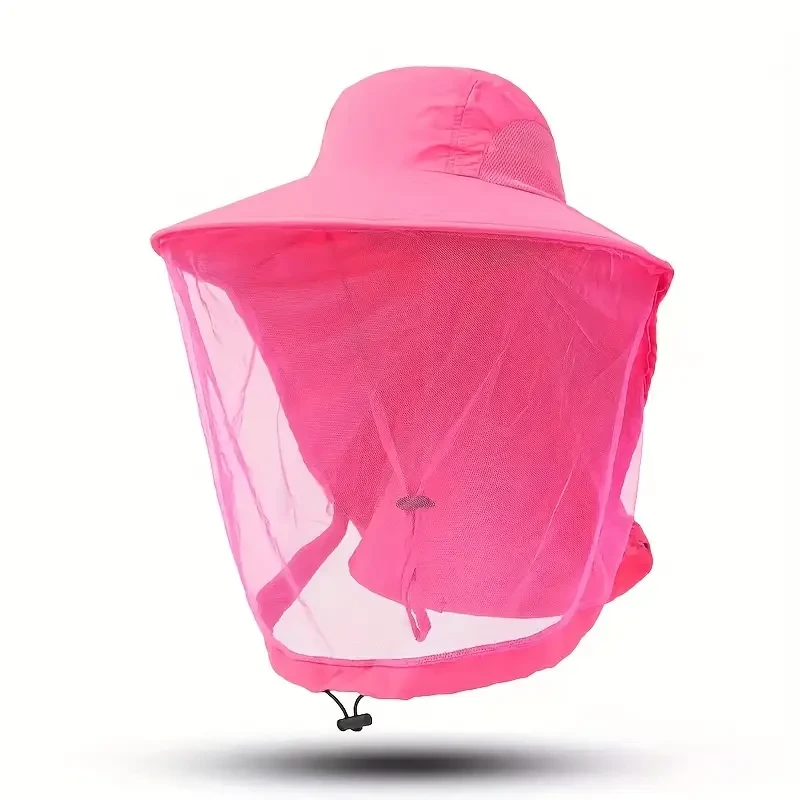 Men's Outdoor Mesh Hat, Fishing Hat With Face Cover, Sun Protection, Breathable Mesh Mask, Night Fishing Hat