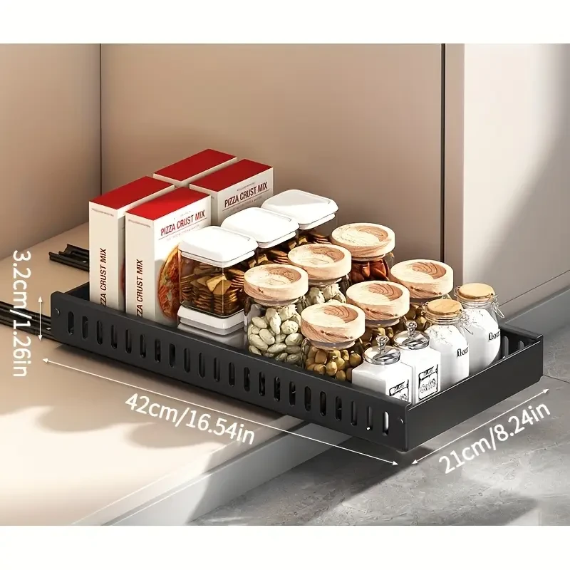 1pc Pull-Out Kitchen Pot and Pan Organizer Rack