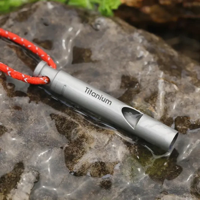 Ultra-Light Titanium Emergency Whistle with Lanyard