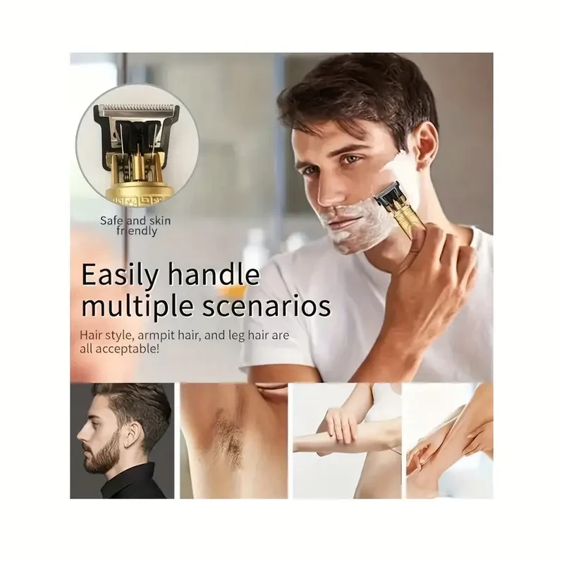 USB Rechargeable Hair Clipper with Golden Dragon Engraving