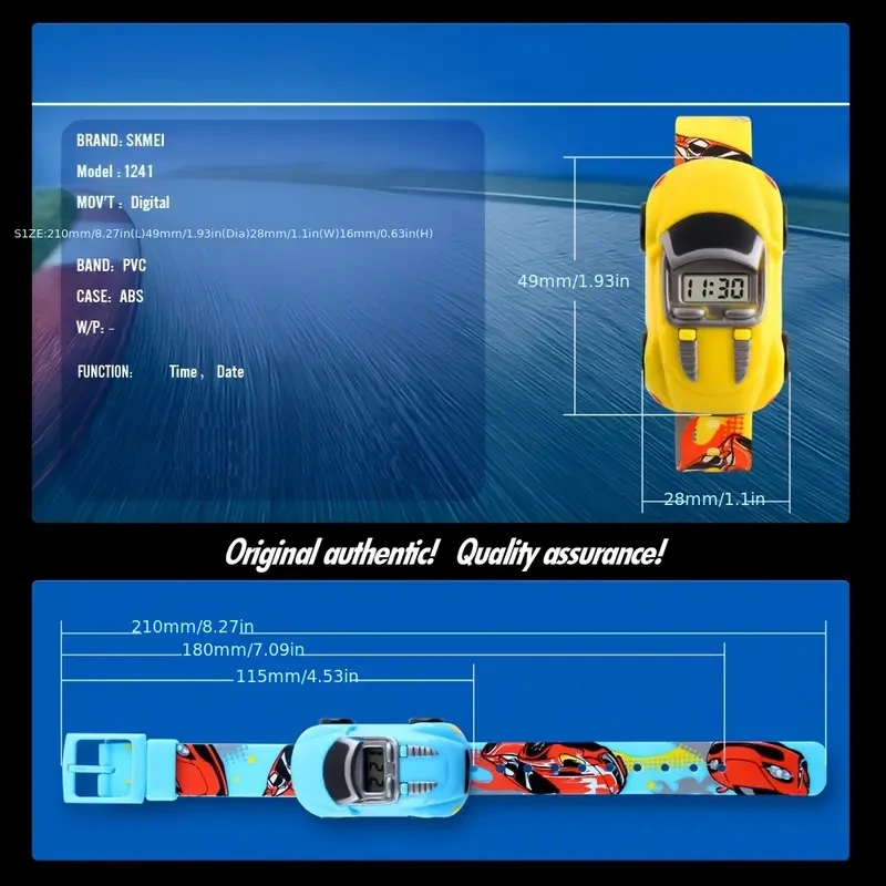 SKMEI Cartoon Car-Shaped Kids Digital Watch
