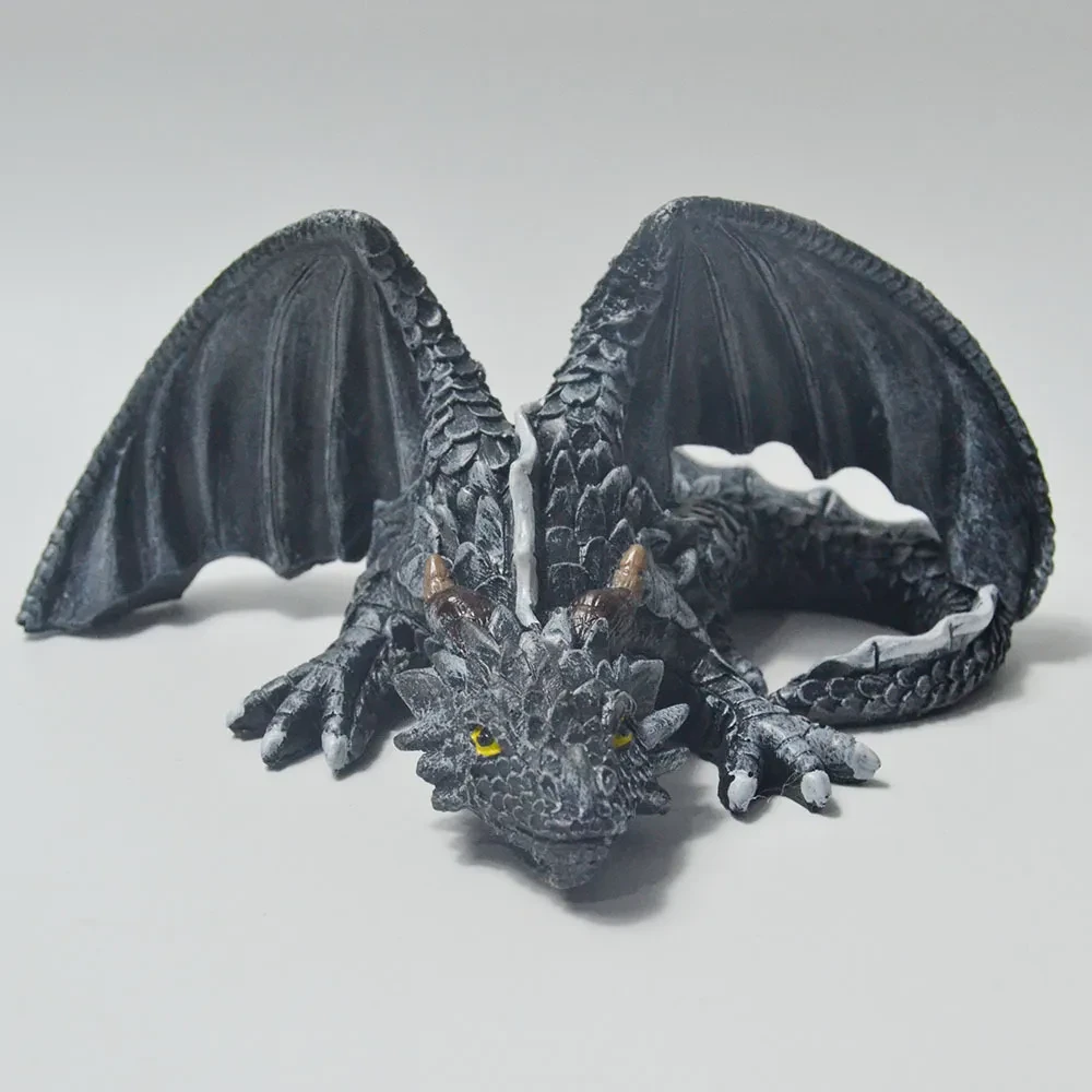 Big Squatting Dragon Resin Sculpture Craft Ornament